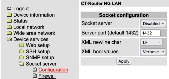 Socket Server Configuration