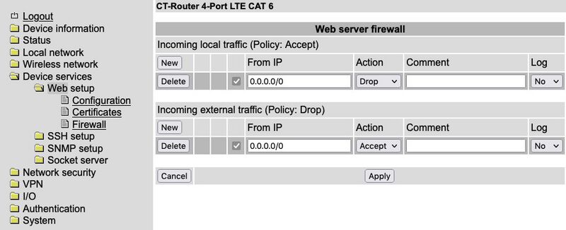 Web Server Firewall