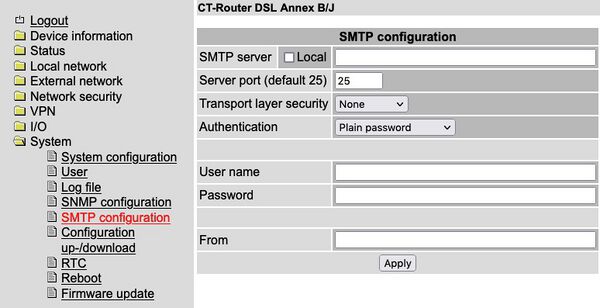 SMTP Cobfiguration