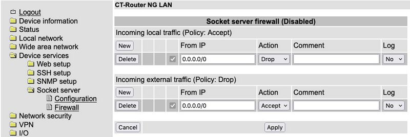 Socket-Server Firewall