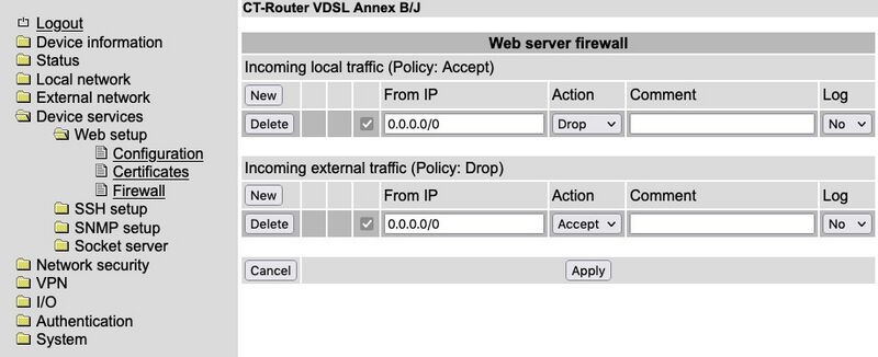 Web Server Firewall